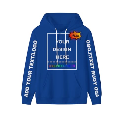 PRFELMG Unisex Hoodie Gestalten Sie Ihr eigenes Hoodies - personalisierte Paar-Sweatshirts - Team-Sweatshirt - benutzerdefinierte Sweatshirts für Paare - Geschenke auf Vorder-/Rückseite/Ärmel von PRFELMG