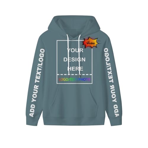 PRFELMG Unisex Hoodie Gestalten Sie Ihr eigenes Hoodies - personalisierte Paar-Sweatshirts - Team-Sweatshirt - benutzerdefinierte Sweatshirts für Paare - Geschenke auf Vorder-/Rückseite/Ärmel von PRFELMG