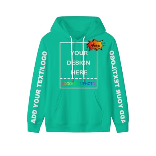 PRFELMG Unisex Hoodie Gestalten Sie Ihr eigenes Hoodies - personalisierte Paar-Sweatshirts - Team-Sweatshirt - benutzerdefinierte Sweatshirts für Paare - Geschenke auf Vorder-/Rückseite/Ärmel von PRFELMG