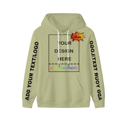 PRFELMG Unisex Hoodie Gestalten Sie Ihr eigenes Hoodies - personalisierte Paar-Sweatshirts - Team-Sweatshirt - benutzerdefinierte Sweatshirts für Paare - Geschenke auf Vorder-/Rückseite/Ärmel von PRFELMG