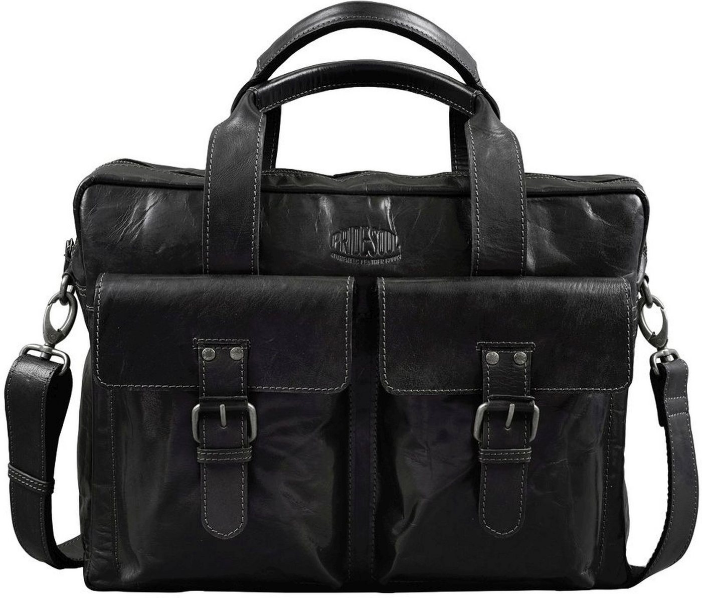 PRIDE & SOUL Umhängetasche Laptoptasche Real me 400x280x150mm Leder schwarz PRIDE & SOUL Umhängetasche Laptoptasche Real me 400x280x150mm Leder schwarz von PRIDE & SOUL