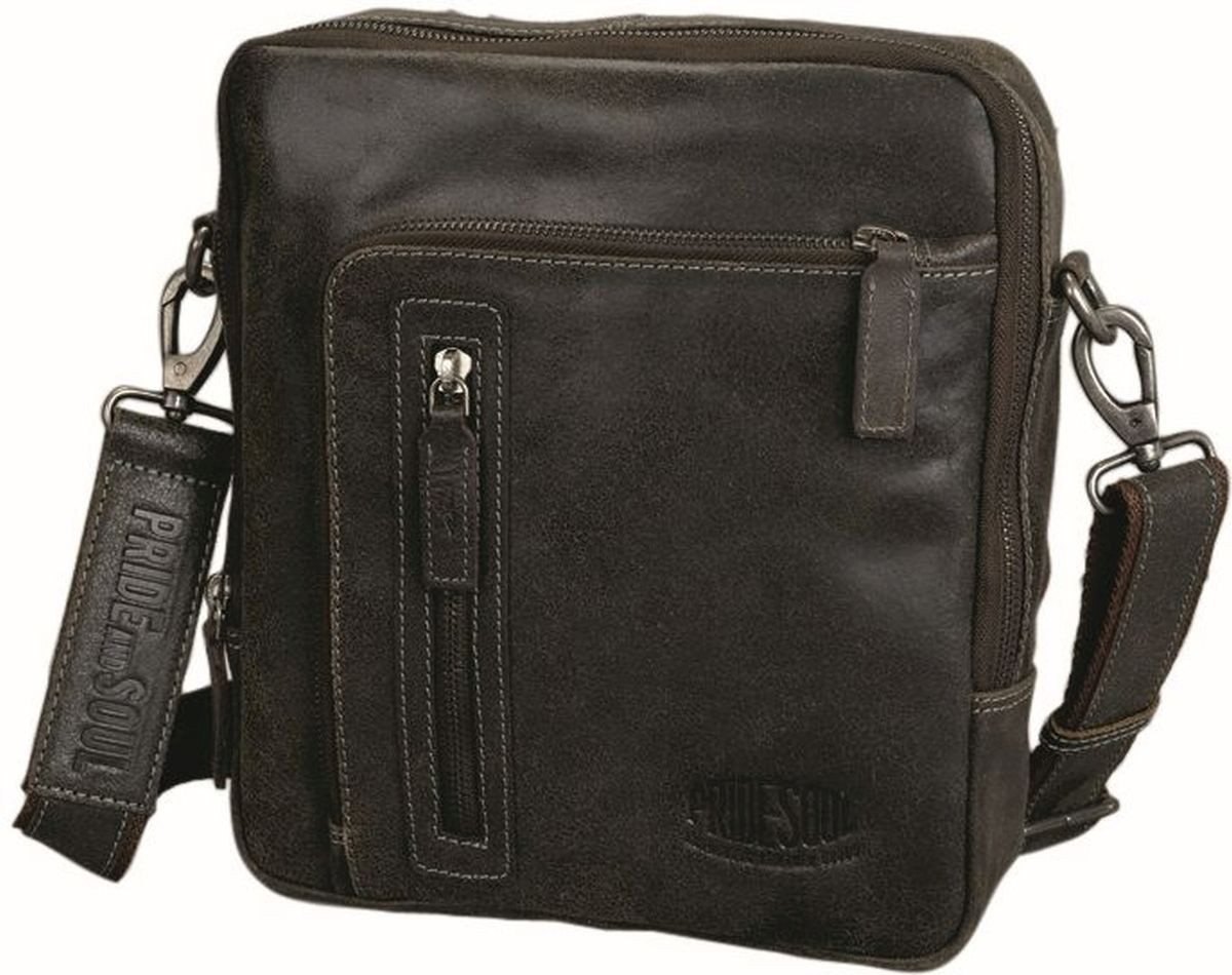 PRIDE & SOUL Umhängetasche Umhängetasche Wretch 27x24x7cm Leder braun (5 Stück) von PRIDE & SOUL