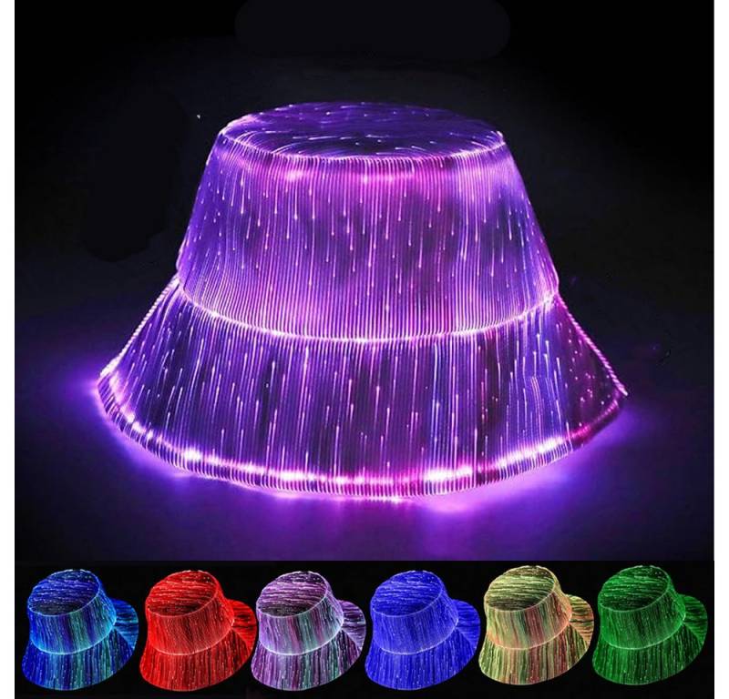 PRIISF Haarreif Kostüm LED Fischerhut Farbblinkende Kappe RGB Neon Disko Kopfbedeckung, Unisex Lichtmütze mit Beleuchtung, 7 Farben für Festival-Dekoration, Leichte LED-Leuchtkappe, Weich und Atmungsaktiv, Für Weihnachten, Halloween, Geburtstag, Hochzeit, Festival, Party PRIISF Haarreif Kostüm LED Fischerhut Farbblinkende Kappe RGB Neon Disko Kopfbedeckung, Unisex Lichtmütze mit Beleuchtung, 7 Farben für Festival-Dekoration, Leichte LED-Leuchtkappe, Weich und Atmungsaktiv, Für Weihnachten, Halloween, Geburtstag, Hochzeit, Festival, Party von PRIISF