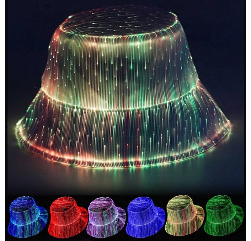 PRIISF Haarreif LED Faseroptik Hut 7 Farben blinkende leuchtende Hüte Fischerhut Mütze PRIISF Haarreif LED Faseroptik Hut 7 Farben blinkende leuchtende Hüte Fischerhut Mütze von PRIISF