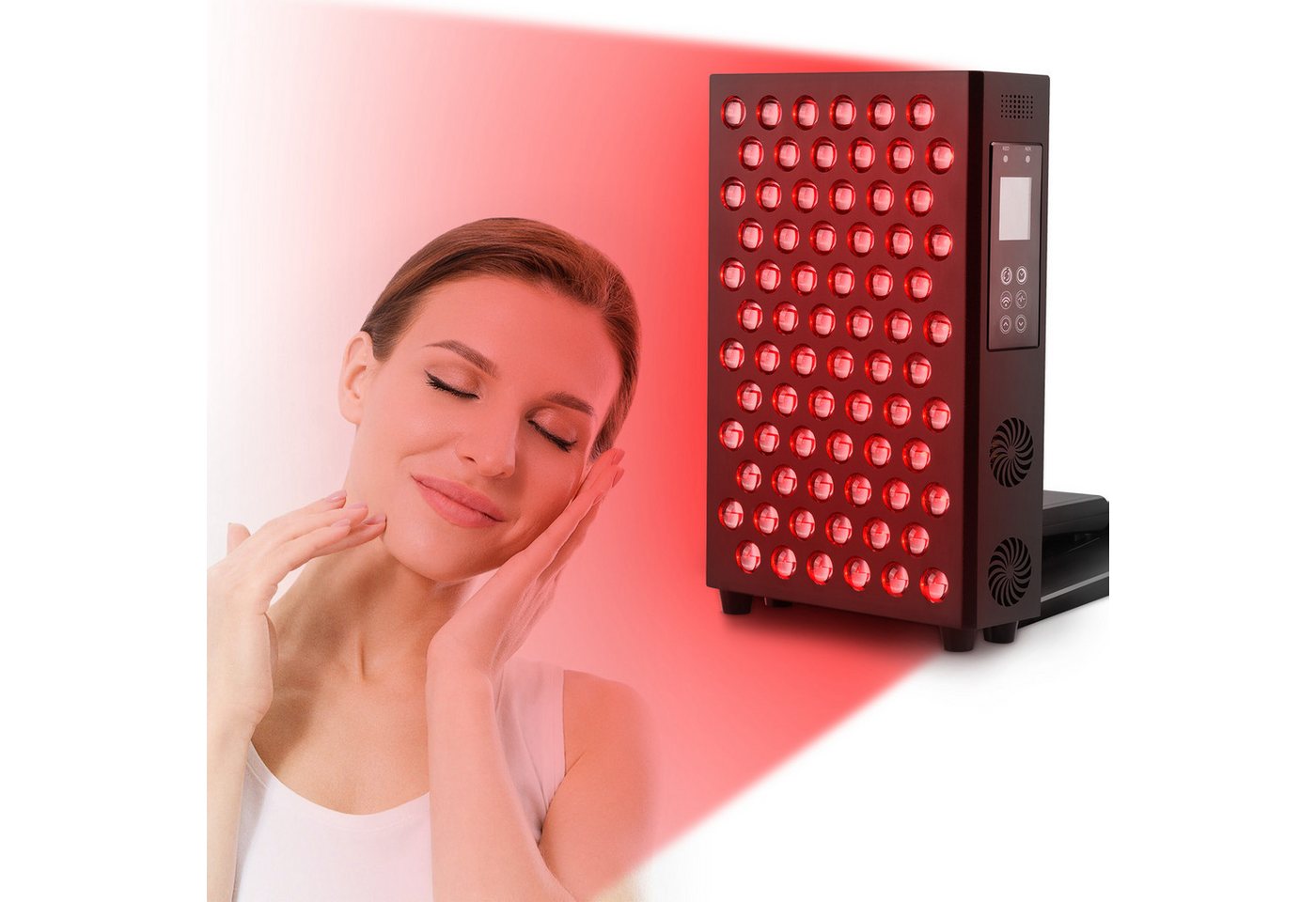 PRIISF Infrarotlampe LED Rotlichttherapiegerät Nahinfrarot Licht 660&850nm Anti-Aging-Gerät, Infrarot Lampe Dual-Chip Infrarotlampe Rotlichttherapie Panel Lampe, Infarotlichtlampe Schmerzlinderung mit Verstellbarer Ständer, Hautstraffung Gegen Falten LED Rotlicht Gesicht Schönheit Gerät PRIISF Infrarotlampe LED Rotlichttherapiegerät Nahinfrarot Licht 660&850nm Anti-Aging-Gerät, Infrarot Lampe Dual-Chip Infrarotlampe Rotlichttherapie Panel Lampe, Infarotlichtlampe Schmerzlinderung mit Verstellbarer Ständer, Hautstraffung Gegen Falten LED Rotlicht Gesicht Schönheit Gerät von PRIISF