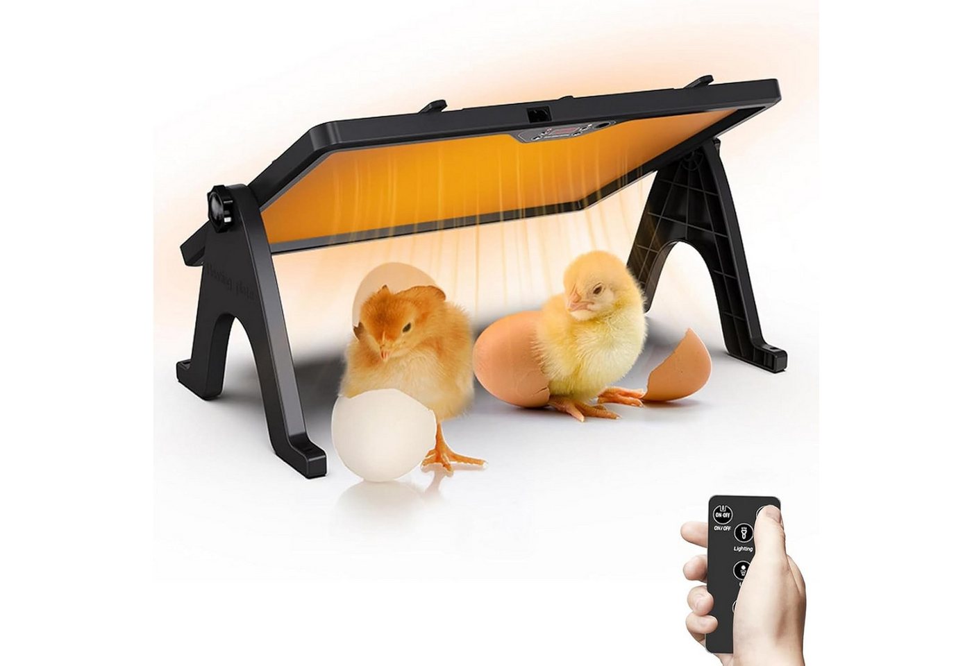 PRIISF Infrarotlampe Wärmeplatte Küken 30℃-75℃ Doppelseitig Hühnerstall Heizung Thermostat, 180W Wärmelampe Hühner Heizplatte Temperatur Verstellbare Kükenwärmer, 45x32cm inkubator kükenstall Winter Kükenwärmeplatte Höhenverstellbar, für Haustiere Geflügel Küken Kätzchen Hühner Farm Frostschutz von PRIISF