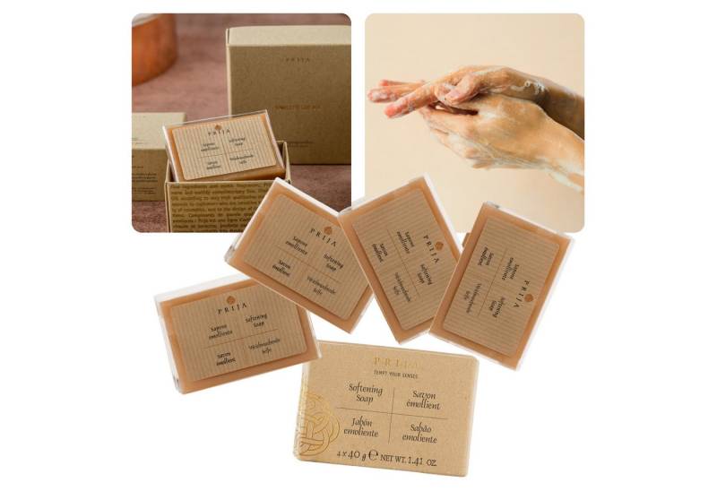PRIJA Handseife PRIJA pflanzliche Feuchtigkeitsseifen in einer Geschenkbox 4x40g, 4-tlg. von PRIJA