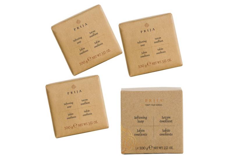 PRIJA Handseife PRIJA pflanzliche Seife mit Glycerin, FEUCHTIGKEITSSPENDEND, 3-tlg. von PRIJA