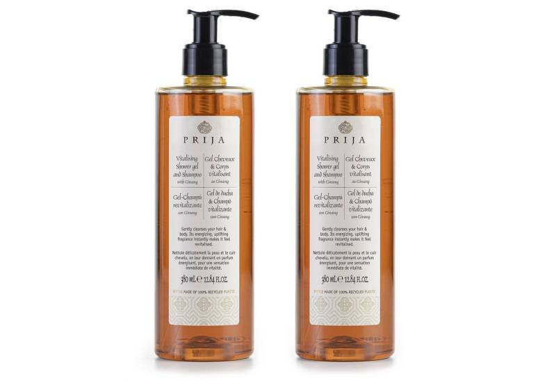 PRIJA Kopfhaut-Pflegeshampoo PRIJA flüssiges Shampoo/Duschgel mit Ginseng, 2-tlg. von PRIJA