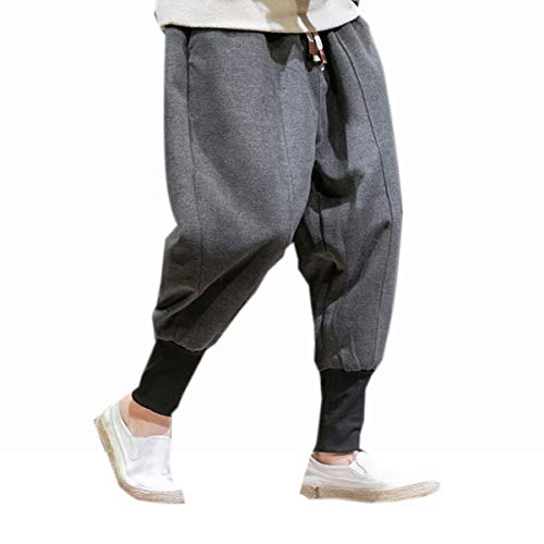 PRIJOUHE Herren Jogger Sweatpants Low Crotch Sweats Slim Fit Hose Harem Hip Hop Pants - - Klein von PRIJOUHE
