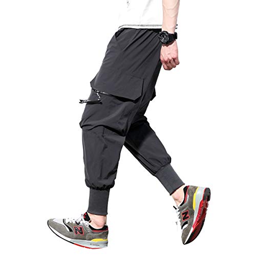 PRIJOUHE Herren Jogger Sweatpants Low Crotch Sweats Slim Fit Hose Harem Hip Hop Pants - - Mittel von PRIJOUHE