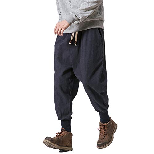 PRIJOUHE Herren Jogginghose, Jogginghose, niedriger Schritt, schmale Passform, Haremshose, Hip-Hop-Hose - - Klein von PRIJOUHE