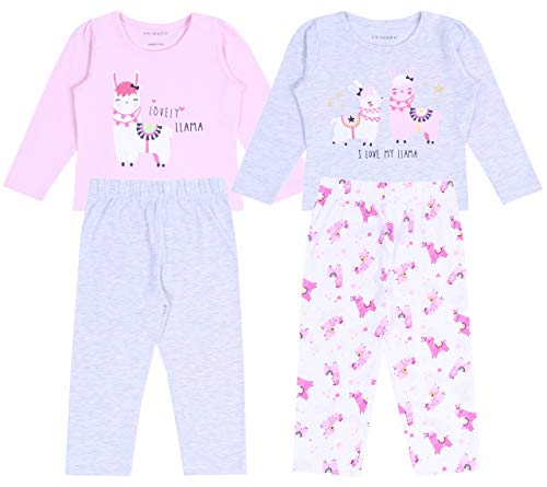 PRIMARK Oeko-Tex 2 x Rosa-graues Pyjama mit Lama-Motiv 5-6 Jahre 116 cm von PRIMARK Oeko-Tex