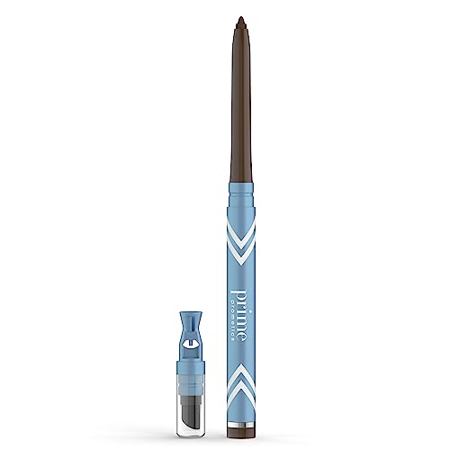 PRIME PROMETICS PrimeEyes Glide Eyeliner für reifere Frauen - wasserfest, hält lange und verwischt nicht - Gel-Creme-Textur, diskreter Spitzer und effektiver Applikator (Wood (Braun)) von PRIME PROMETICS