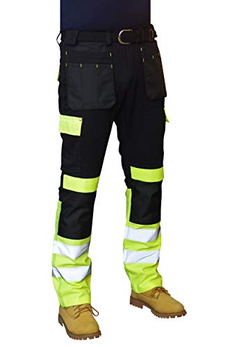PRIME Herren Hi Viz Arbeitshose Herren Cargohose Army Twill Cargo HV-01 (1-HW5, 32W X 32L) von Prime