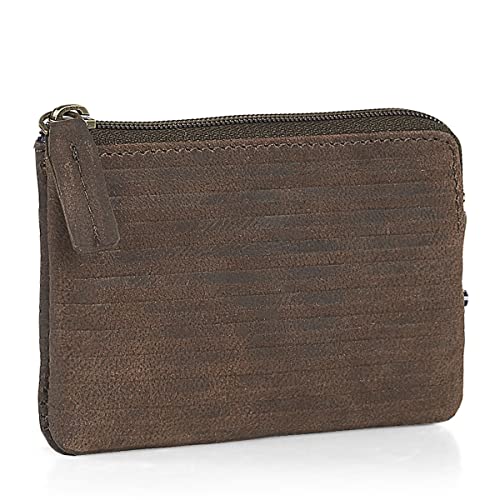 PRIMER - Geldbeutel & Schlüsseltasche Klein - Schlüsseletui Schlüsseltasche - Schlüsseletui Leder - Autoschlüssel Tasche - Schlüssel Etui 204902, Dunkelbraun von PRIMER