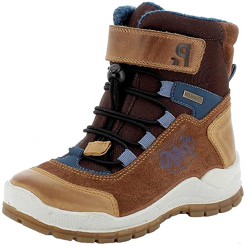 PRIMIGI Gore-Tex Hans GTX 48975 Jungen Wasserdichter Winterstiefel, Braun/Blau (Moro), Gr. 30 von PRIMIGI