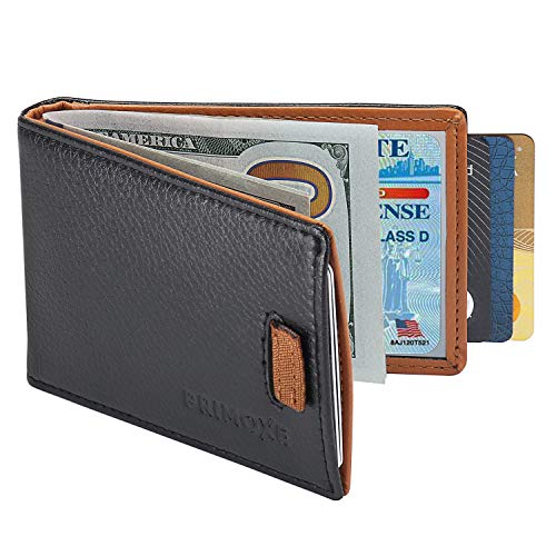 PRIMOXE RFID Geldbörse für Herren - Slim Leder Fronttasche Bifold mit Geldklammer - Minimalistische Texas Brown Wallet Kreditkartenetui RFID-Blockierung Geschenkbox inklusive von PRIMOXE