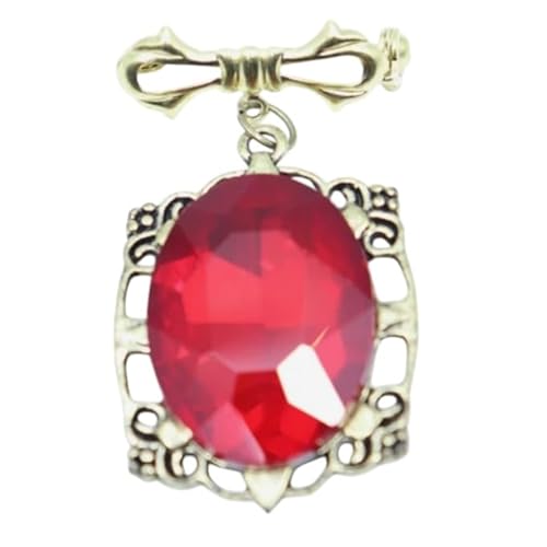 Bonnie Bennett Hexe roter Bernstein Stil Amulett Antikgold elegante Brosche Pin von PRINCESS CUTENESS STORE
