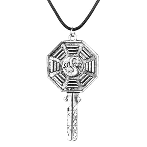 PRINCESS CUTENESS STORE Dharma Initiative LOST Series Desmond Failsafe Key Black Cord Necklace von PRINCESS CUTENESS STORE