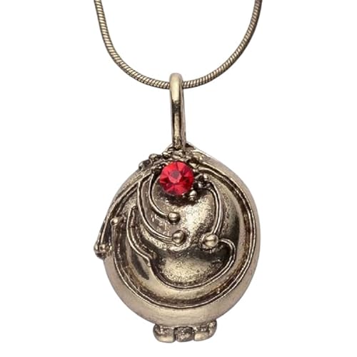 PRINCESS CUTENESS STORE Elena Gilbert Halskette mit Medaillon-Anhänger, Antik-Goldton, Vampir-Medaillon von PRINCESS CUTENESS STORE