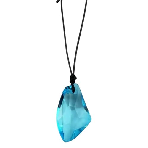 PRINCESS CUTENESS STORE H2O Just Add Water Mako Meerjungfrau-Halskette mit blauen Kristallen, dünne schwarze Kordel von PRINCESS CUTENESS STORE