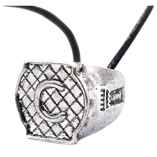 PRINCESS CUTENESS STORE Mortal Instruments Morgenstern C-Buchstabe Shadowhunter Herondale Familienring schwarze Kordel-Halskette von PRINCESS CUTENESS STORE
