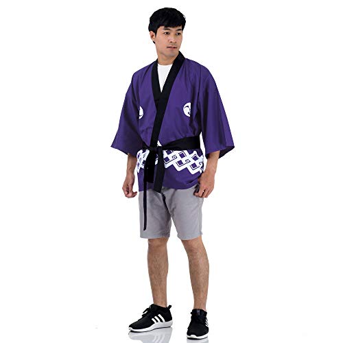 PRINCESS OF ASIA Happi Kimono Jacke Mon 紋 3-teilig Kimono + Obi Gürtel + Samurai Stirnband von PRINCESS OF ASIA