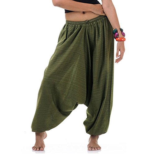 PRINCESS OF ASIA Haremshose Aladinhose Pumphose Hippie Hose für Damen & Herren 36 38 40 42 (Einheitsgröße, Grün) von PRINCESS OF ASIA