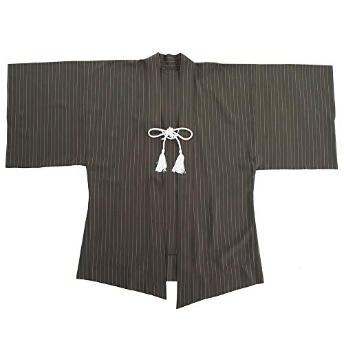 PRINCESS OF ASIA Traditionelle Japanische Samurai Haori Kimono Jacke Baumwolle Nadelstreifen M L XL (Braun, Einheitsgröße) von PRINCESS OF ASIA