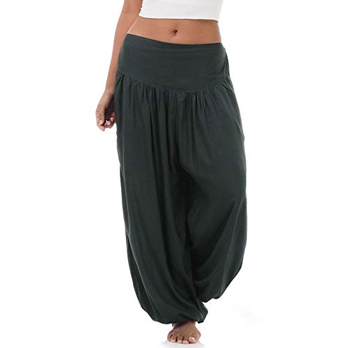 PRINCESS OF ASIA Vegan & Fair - Hippie Hose Haremshose Aladinhose Pumphose Yoga Hose 36 38 40 (Einheitsgröße, Blaugrau) von PRINCESS OF ASIA