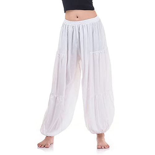 PRINCESS OF ASIA Vegan & Fair - Hippie Hose Haremshose Aladinhose Pumphose Yoga Hose 36 38 40 (Einheitsgröße, Weiß) von PRINCESS OF ASIA