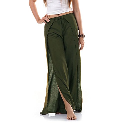 PRINCESS OF ASIA Vegan & Fair - Traditionelle Thai Wickelhose Fischerhose Hosenrock Wickelrock Hippie Hose für Damen & Herren (Einheitsgröße, Grün) von PRINCESS OF ASIA