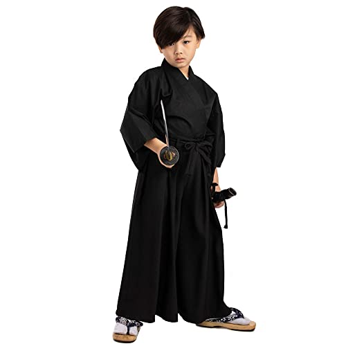 Traditionelles japanisches Kinder Samurai Kostüm Kimono Set Kendo Gi Shirt + Hakama Hose für Jungen und Mädchen aus Baumwolle von PRINCESS OF ASIA