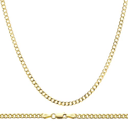 PRINS JEWELS 14 Karat / 585 Gold Panzerkette Gelbgold Unisex - Breite 3 mm - Länge wählbar (50) von PRINS JEWELS