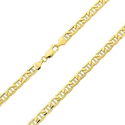 14 Karat / 585 Gold Italienisch Flach Mariner Kette Gelbgold - Breite 3.10 mm - Länge wählbar (45) von PRINS JEWELS