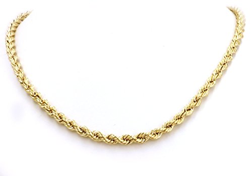 14 Karat / 585 Gold Kordelkette Gelbgold Unisex - 2.50 mm. Breit - Länge wählbar (40 CM) von PRINS JEWELS