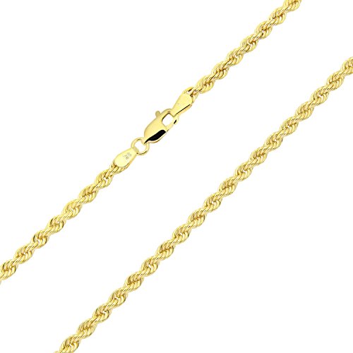 14 Karat / 585 Gold Kordelkette Gelbgold Unisex Kette - 3 mm. Breit - Länge wählbar (40) von PRINS JEWELS