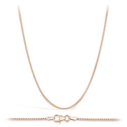 PRINS JEWELS 14 Karat / 585 Rotgold 1.30 mm Breit Rechteckrohr Franco Kette - Länge wählbar (40 Cm.) von PRINS JEWELS