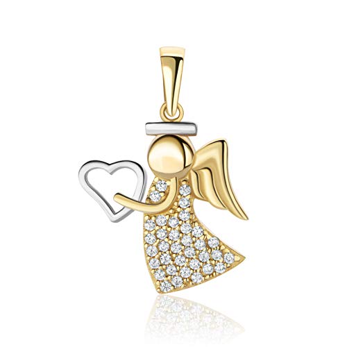 PRINS JEWELS 14 Karat 585 Bicolor Gold Schutz Engel Mit Zirkonia Steinen Anhänger PRINS JEWELS 14 Karat 585 Bicolor Gold Schutz Engel Mit Zirkonia Steinen Anhänger von PRINS JEWELS