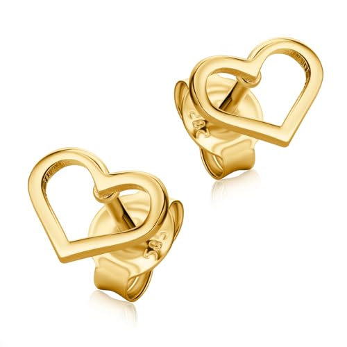 14 Karat 585 Gelbgold Ohrstecker Kleine Liebe Herz Zarte Ohrringe für Damen & Kinder von PRINS JEWELS