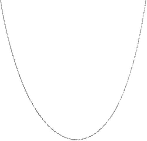 PRINS JEWELS 14 Karat 585 Gold Feine Rund Ankerkette Breite 0.8 mm Weißgold Kette - Länge wählbar (60) von PRINS JEWELS