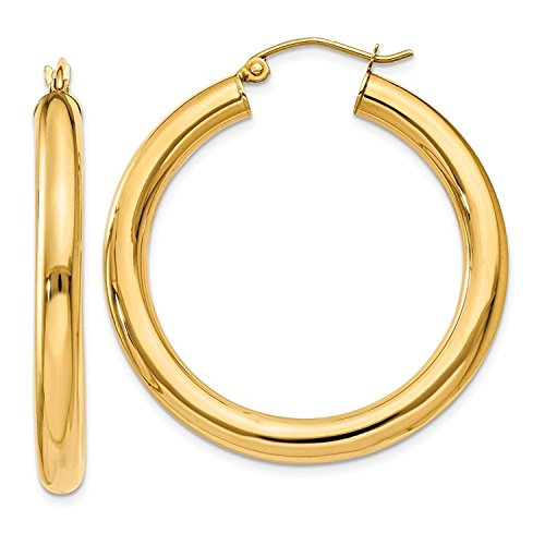 14 Karat 585 Gold Hochglanz Creolen Ohrringe Gelbgold (26 Millimeter) von PRINS JEWELS