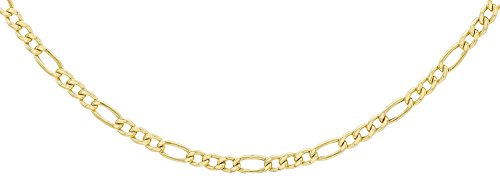 PRINS JEWELS 14 Karat 585 Gold Italienisch Flach Figaro Gelbgold Unisex Kette - Breite 3 mm - (45) von PRINS JEWELS