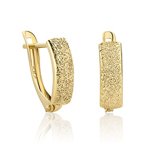 14 Karat 585 Gold Matt Ohrringe Creolen Gelbgold Ohrschmuck – SIT21 von PRINS JEWELS