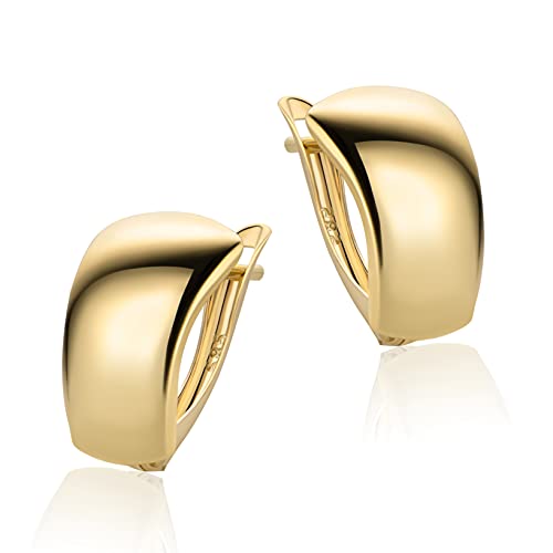 14 Karat 585 Gold Ohrringe Creolen Gelbgold Glänzend Ohrschmuck – SIT10 von PRINS JEWELS