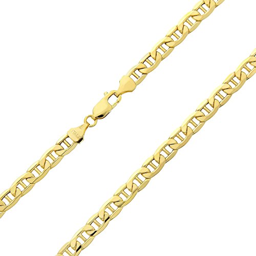 PRINS JEWELS 18 Karat / 750 Gold Italienisch Flach Mariner Gelbgold Kette Unisex - Breite 3 mm - Länge wählbar (50) von PRINS JEWELS
