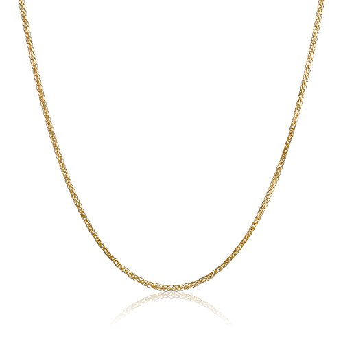 18 Karat 750 Gold Diamantschliff Spiga Weizen Gelbgold Kette - Breite 1.20 mm - Länge wählbar (40) von PRINS JEWELS