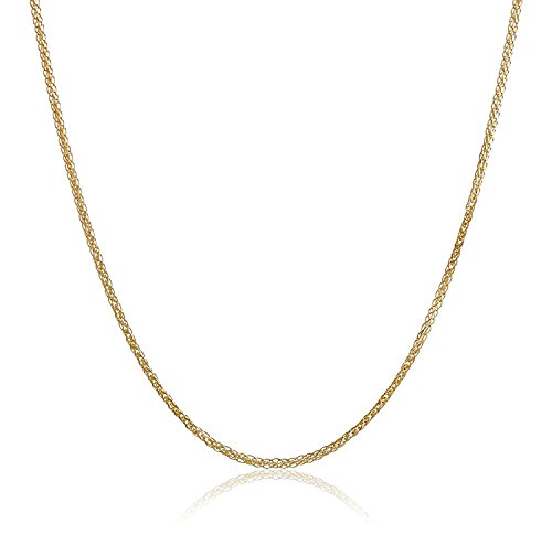 PRINS JEWELS 18 Karat 750 Gold Diamantschliff Spiga Weizen Gelbgold Kette - Breite 1.20 mm - Länge wählbar (70) von PRINS JEWELS