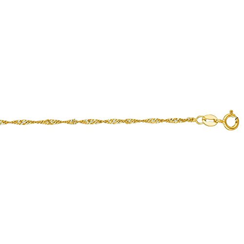 PRINS JEWELS 18 Karat 750 Gold Feine Singapur Kette Gelbgold Unisex Länge wählbar (42 CM) von PRINS JEWELS